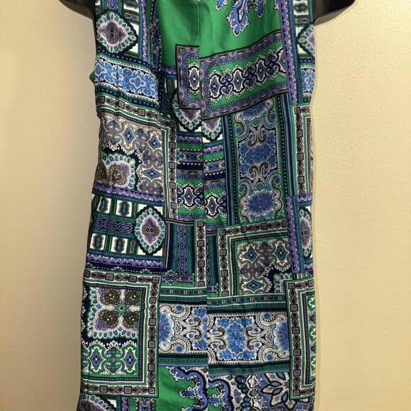 IMAN Global Chic Green Paisley Drape Vest Sleeveless Top NWT Size S - Picture 5 of 8